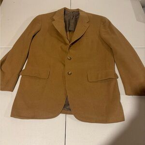 Hickey Freeman Roots 100% Camel Hair 3 Button Tan Sports Coat Men’s 46R
